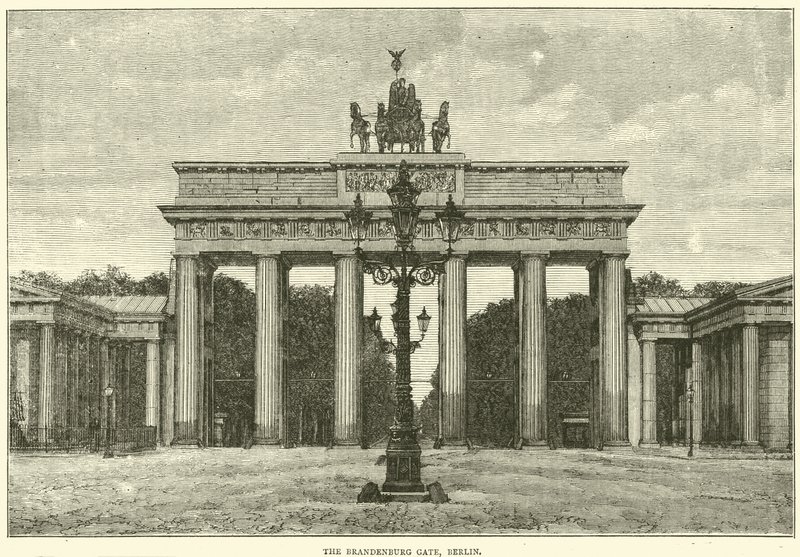 La Porta di Brandeburgo, Berlino, 1870 da English School