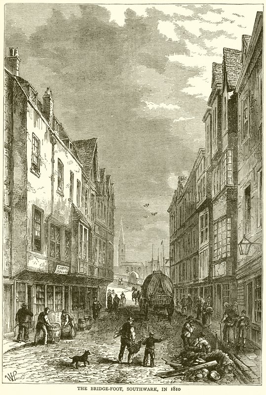 Il Ponte-Foot, Southwark, nel 1810 da English School