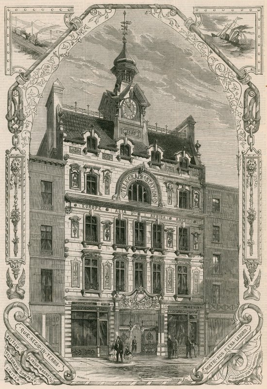 Gli uffici della British and Irish Magnetic Telegraph Company, Threadneedle Street, Londra da English School