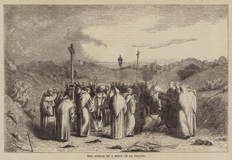 La sepoltura di un monaco di La Trappe (incisione) da English School