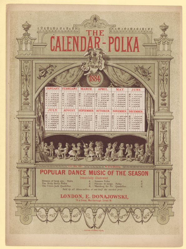 Il valzer del calendario, 1884 da English School
