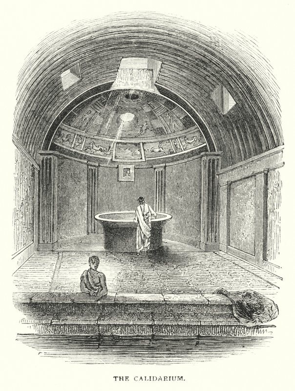 Il Calidarium (incisione) da English School