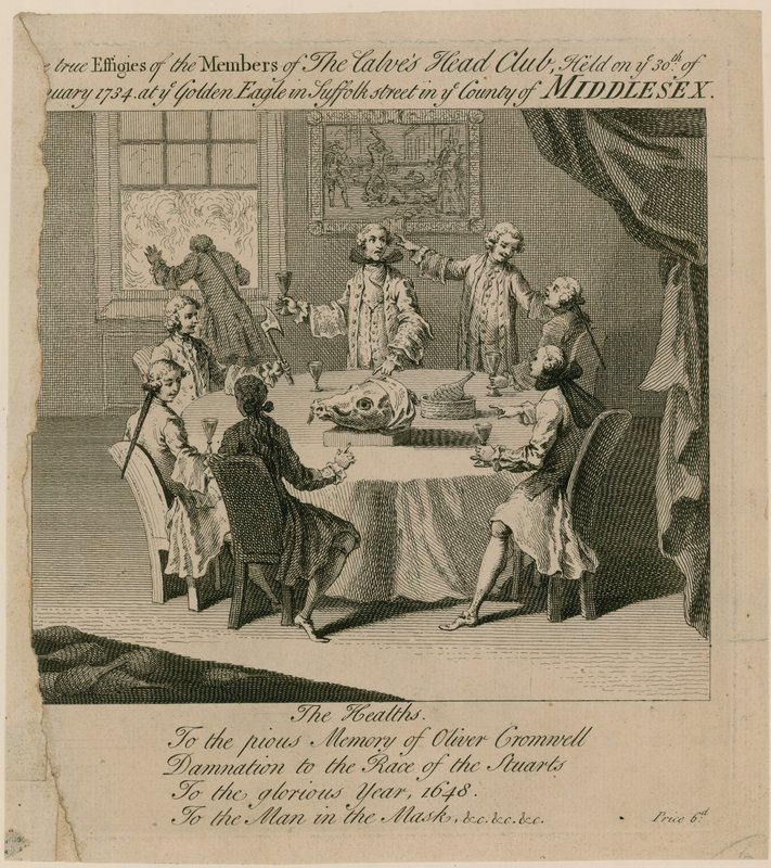 Il Club della Testa di Vitello, tenuto il 30 gennaio 1734 al Golden Eagle in Suffolk Street da English School