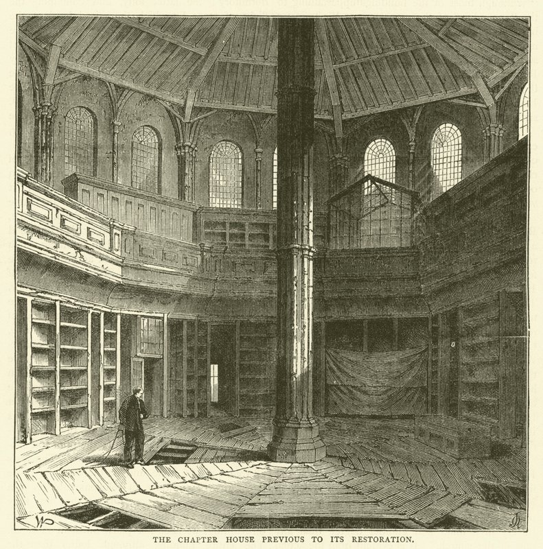 La Sala Capitolare prima del restauro da English School