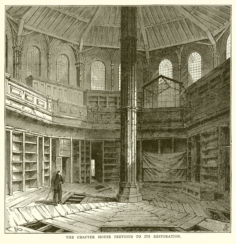 La Sala Capitolare prima del restauro da English School