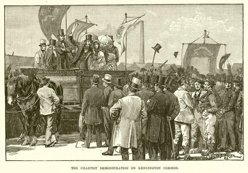La dimostrazione chartista a Kennington Common da English School