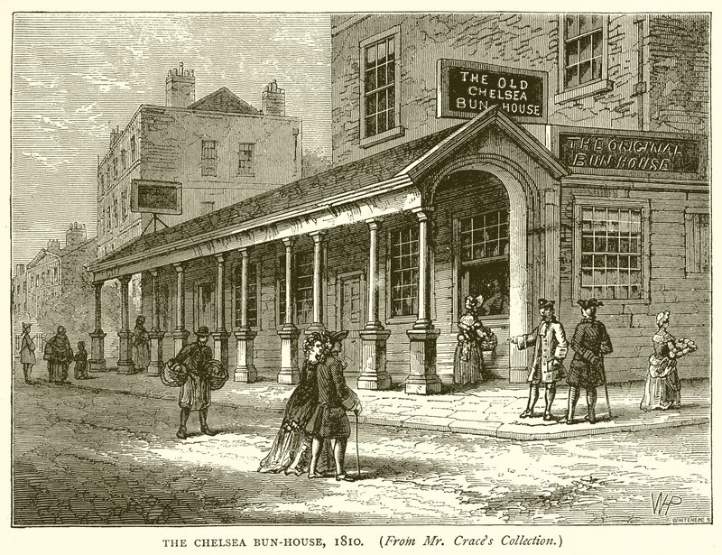 La casa dei Chelsea Bun, 1810 da English School