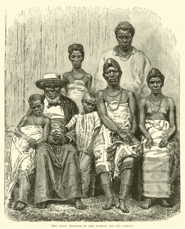 Il Capo Kringer del Gabon e la sua famiglia da English School