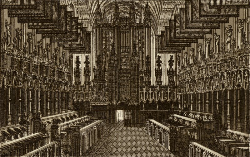 Il Coro, guardando a ovest, Cappella di San Giorgio, Windsor da English School