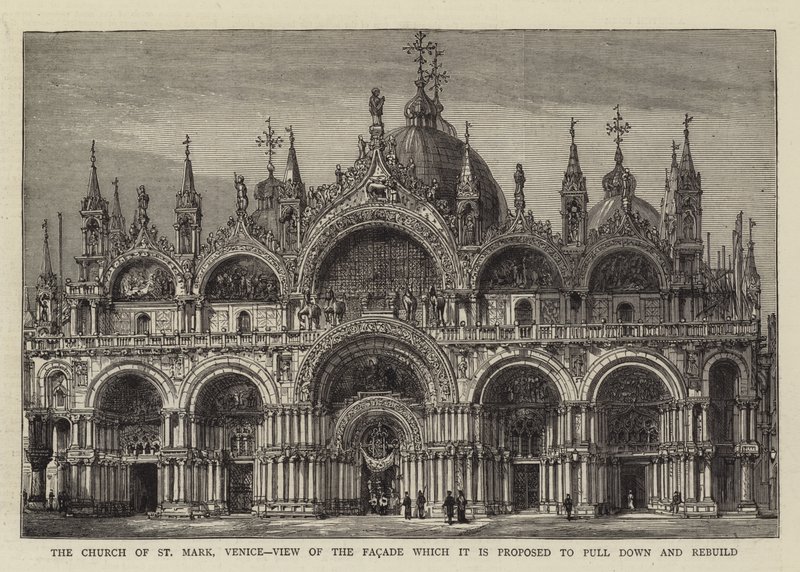 La chiesa di San Marco, Venezia, vista della facciata che si propone di demolire e ricostruire da English School