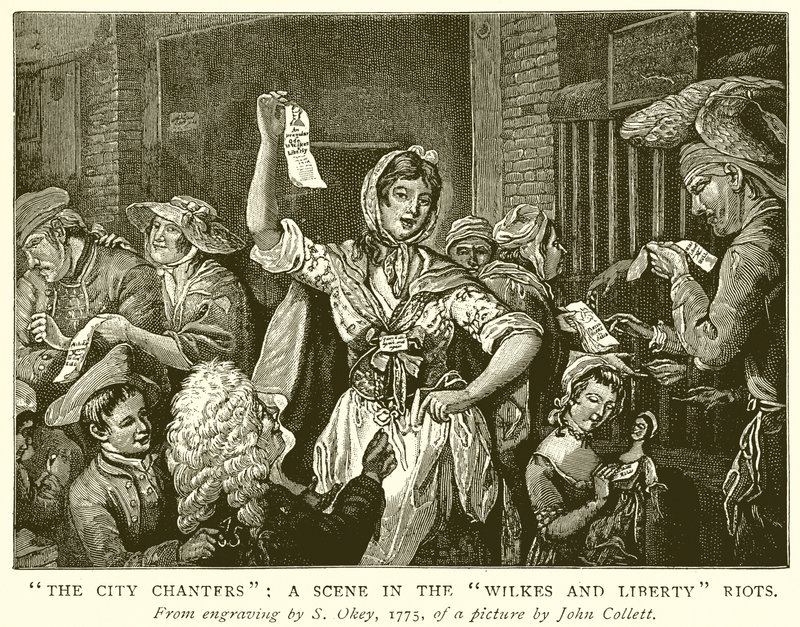 I Cantori della Città: Una scena nelle rivolte di Wilkes e Liberty da English School
