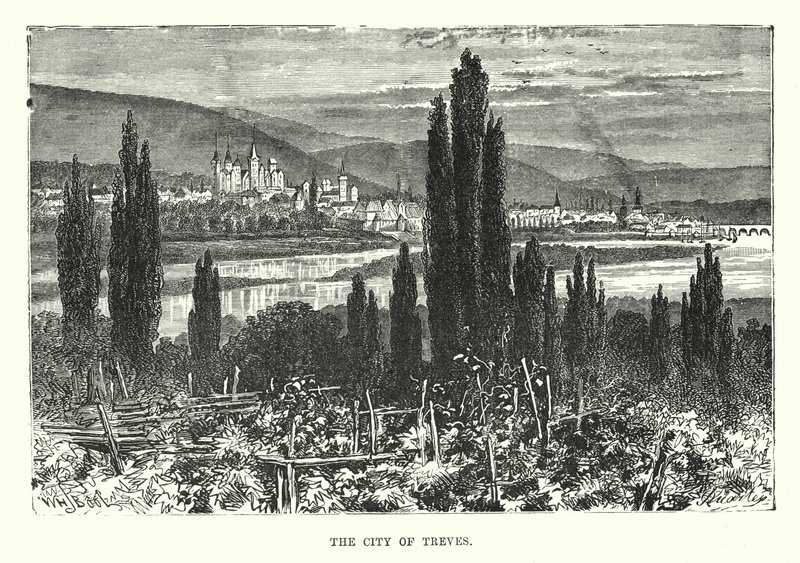 La città di Treviri (incisione) da English School