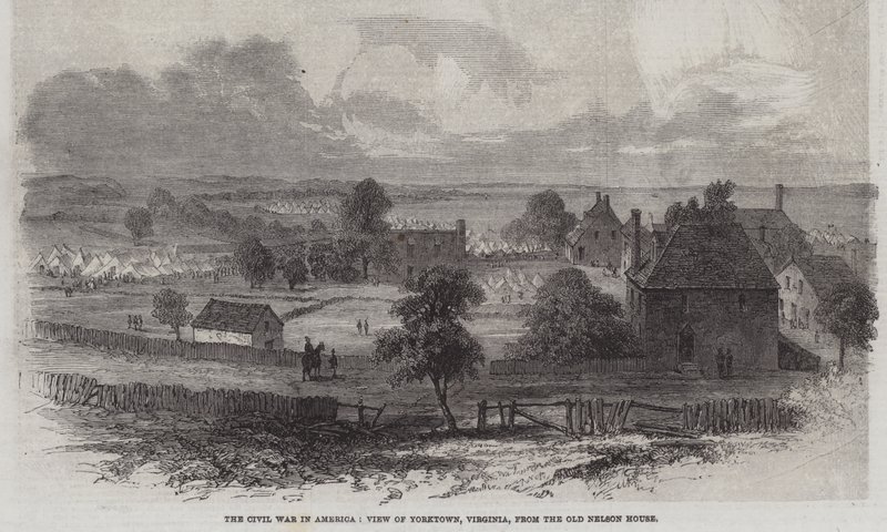 La Guerra Civile in America, Veduta di Yorktown, Virginia, dalla Vecchia Casa Nelson da English School