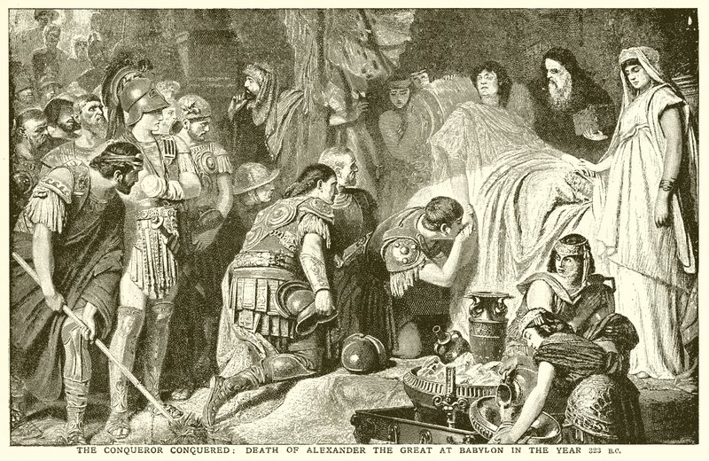 Il conquistatore conquistato: morte di Alessandro Magno a Babilonia nel 323 a.C. da English School
