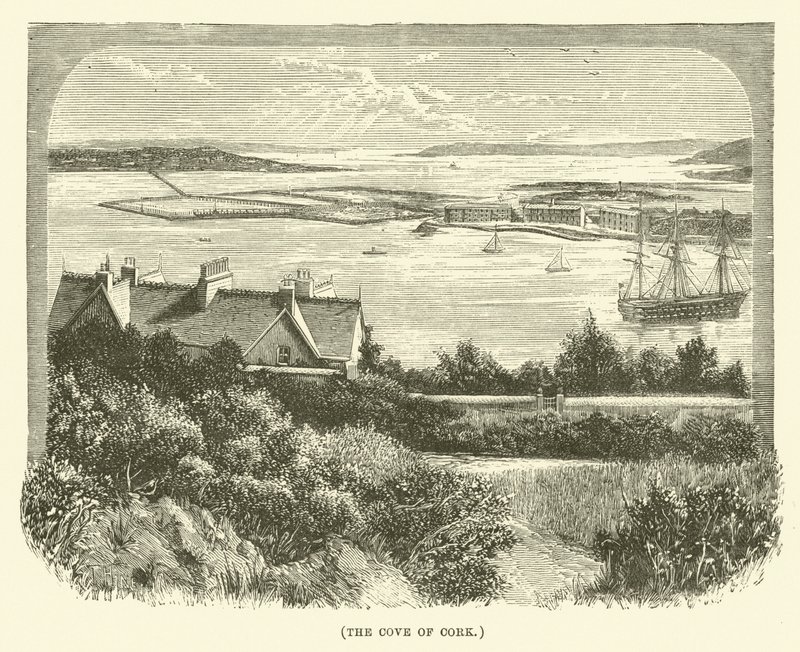 La baia di Cork (incisione) da English School