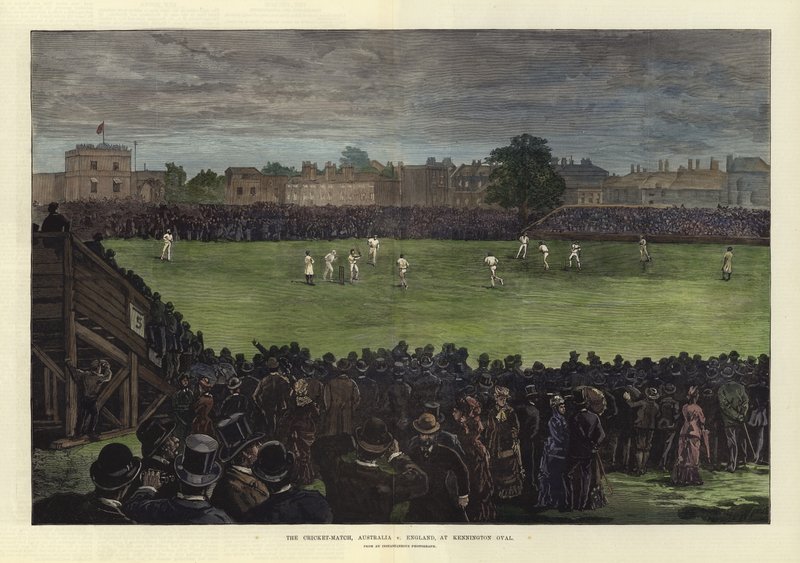 La partita di cricket, Australia contro Inghilterra, al Kennington Oval da English School