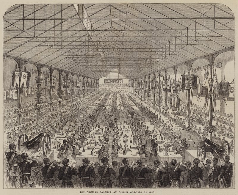 Il Banchetto di Crimea a Dublino, 22 ottobre 1856 (incisione) da English School