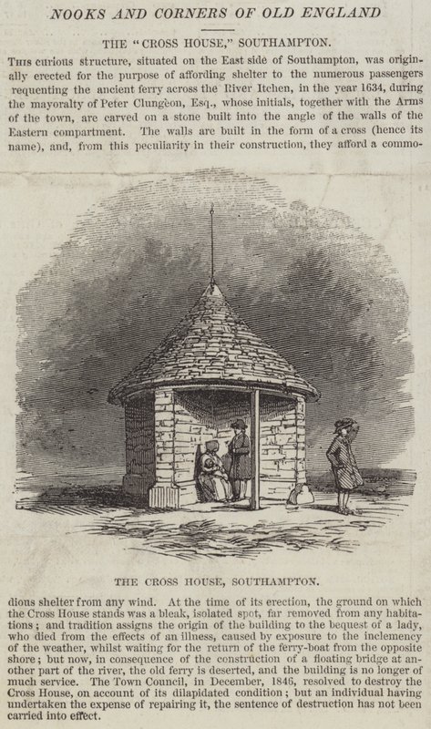 La "Cross House," Southampton (incisione) da English School