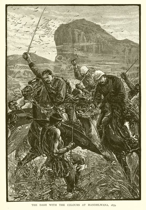 La corsa con i colori a Isandhlwana, 1879 da English School