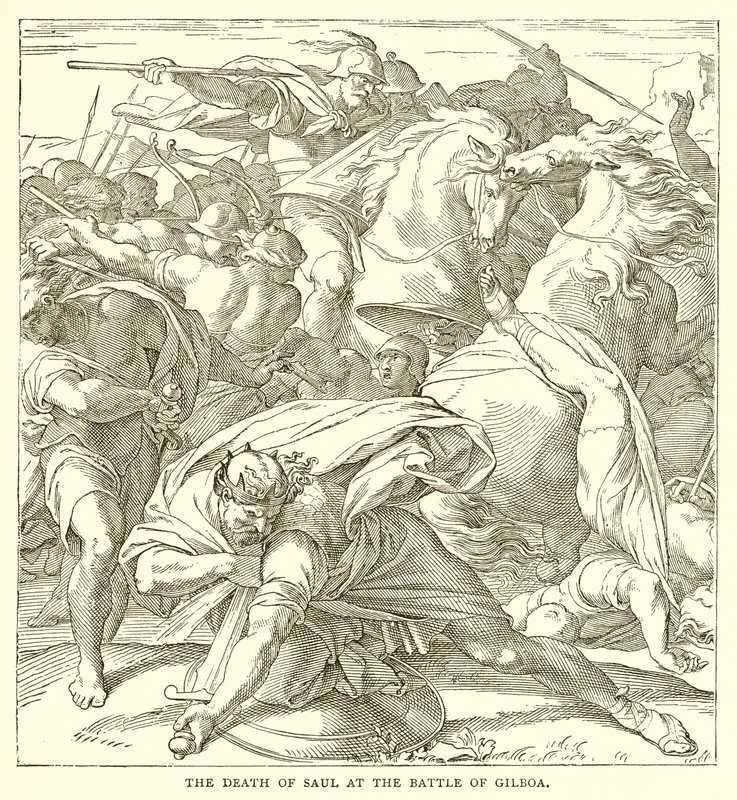 La morte di Saul nella battaglia di Gilboa da English School