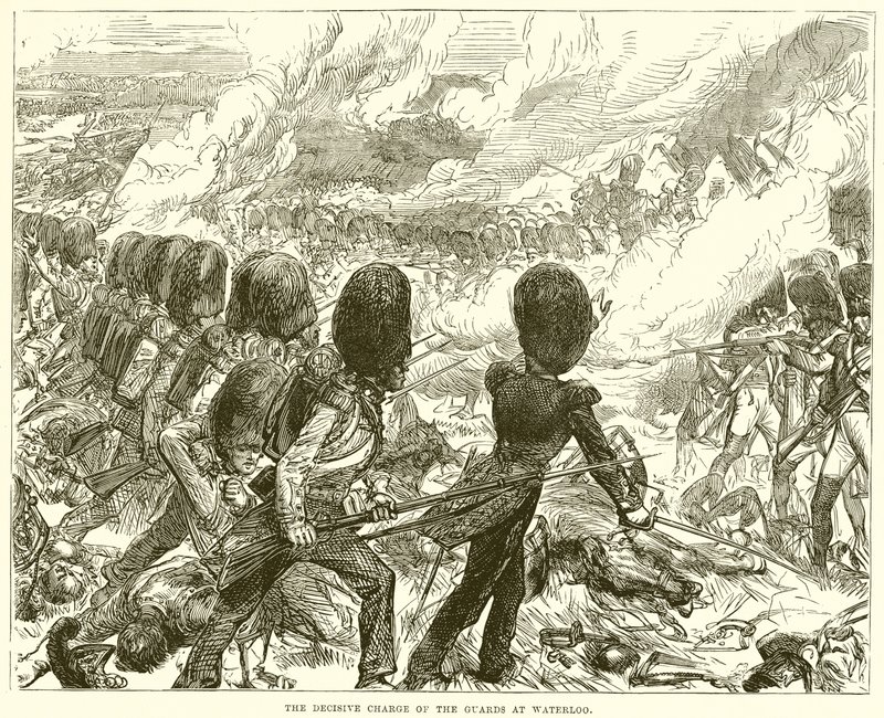 La carica decisiva delle guardie a Waterloo da English School