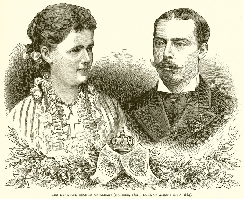 Il Duca e la Duchessa di Albany (sposati nel 1882. Il Duca di Albany è morto nel 1884) da English School