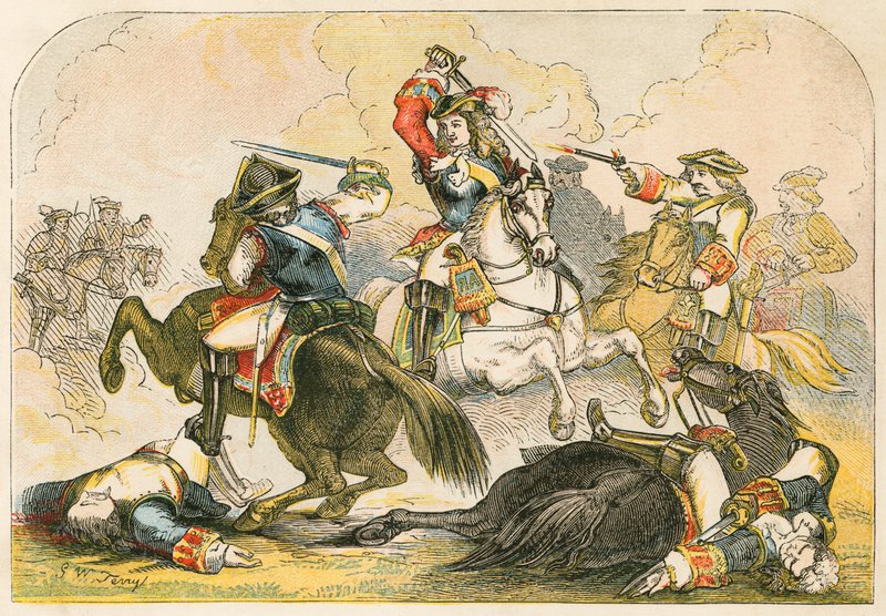 Il Duca di Marlborough alla battaglia di Ramillies da English School