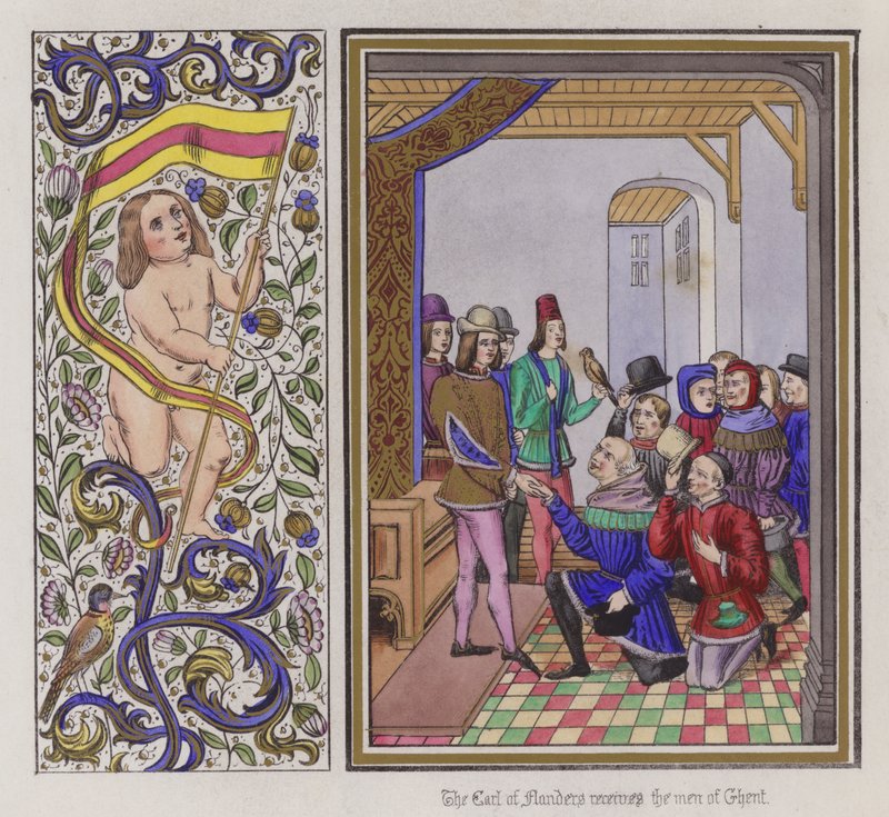 Il conte delle Fiandre riceve gli uomini di Gand da English School