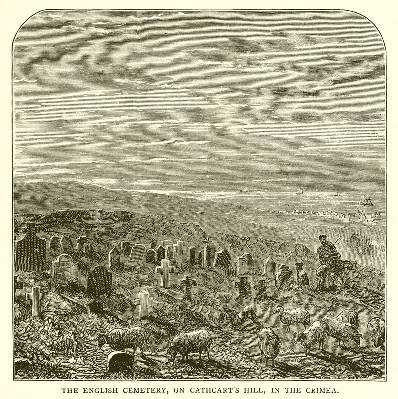 Il cimitero inglese, sulla collina di Cathcart, in Crimea da English School
