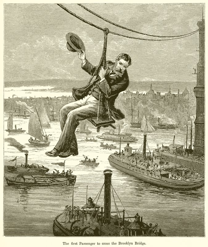 Il primo passeggero a attraversare il ponte di Brooklyn da English School