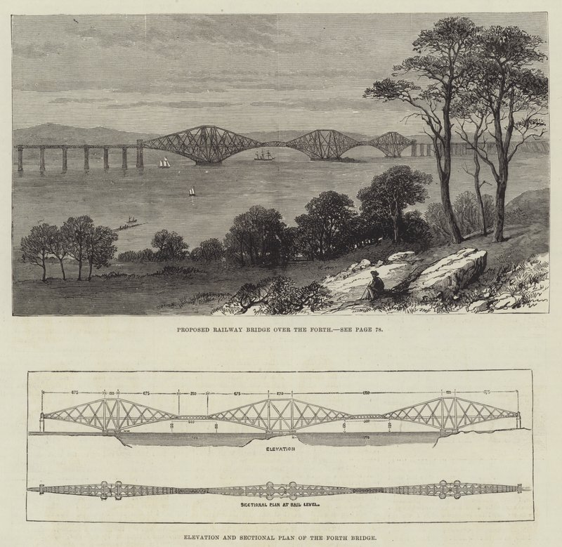 Il ponte di Forth (incisione) da English School