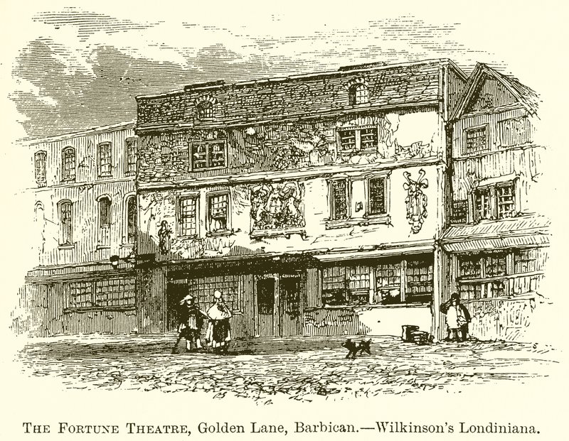 Il Fortune Theatre, Golden Lane, Barbican. Wilkinsons Londiniana da English School