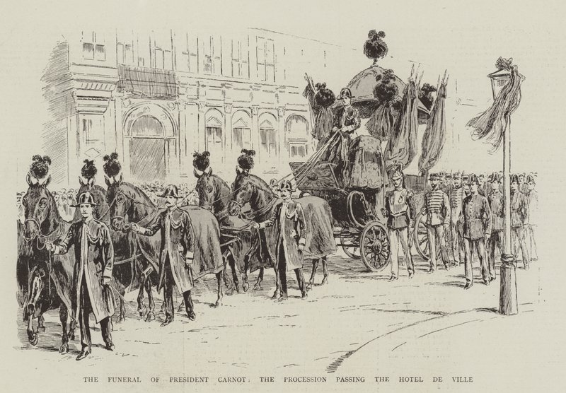 Il funerale del Presidente Carnot, il corteo che passa davanti all