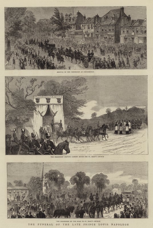 Il funerale del defunto principe Louis Napoleon da English School
