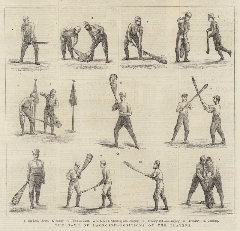 Il gioco del lacrosse, posizioni dei giocatori da English School