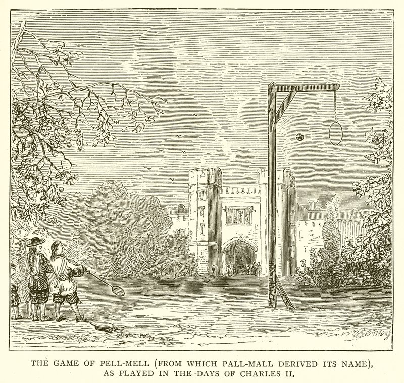 Il gioco del Pell-Mell (da cui deriva Pall-Mall), come giocato ai tempi di Carlo II da English School