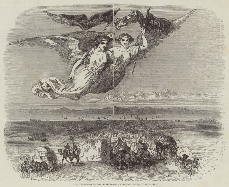 La riunione delle nazioni, disegno allegorico di Johannot da English School