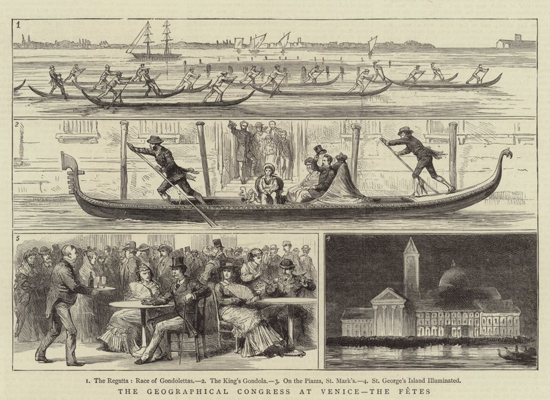 Il Congresso Geografico a Venezia, le feste (incisione) da English School
