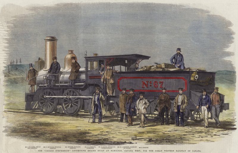 La locomotiva di George Stephenson costruita a Hamilton da English School