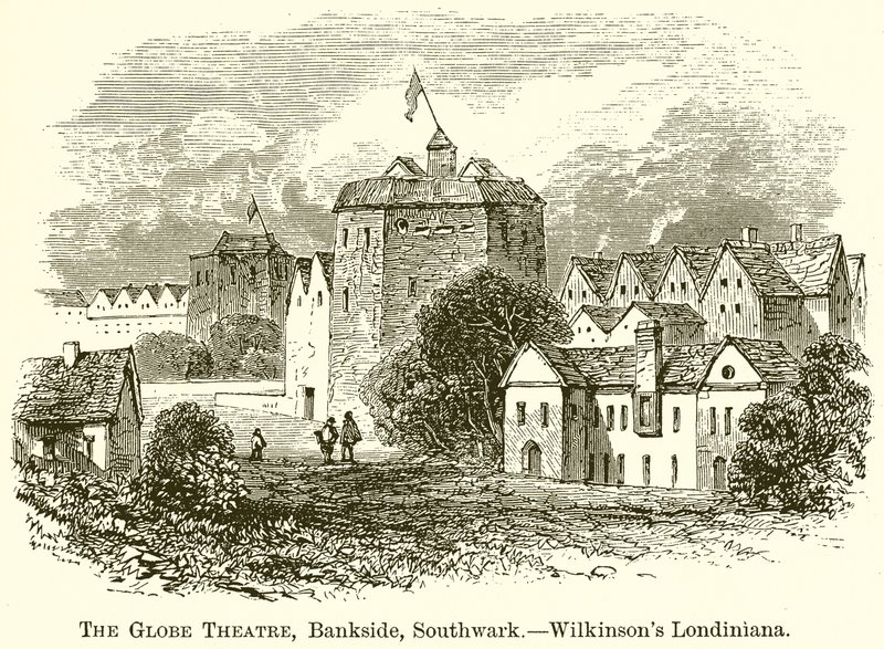 Il Globe Theatre, Bankside, Southwark. Wilkinsons Londiniana da English School