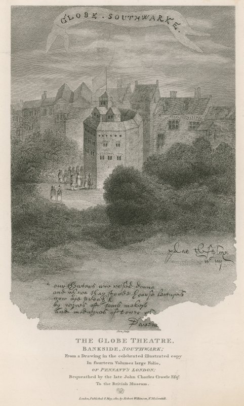 Il Globe Theatre, Bankside, Southwark, Londra da English School