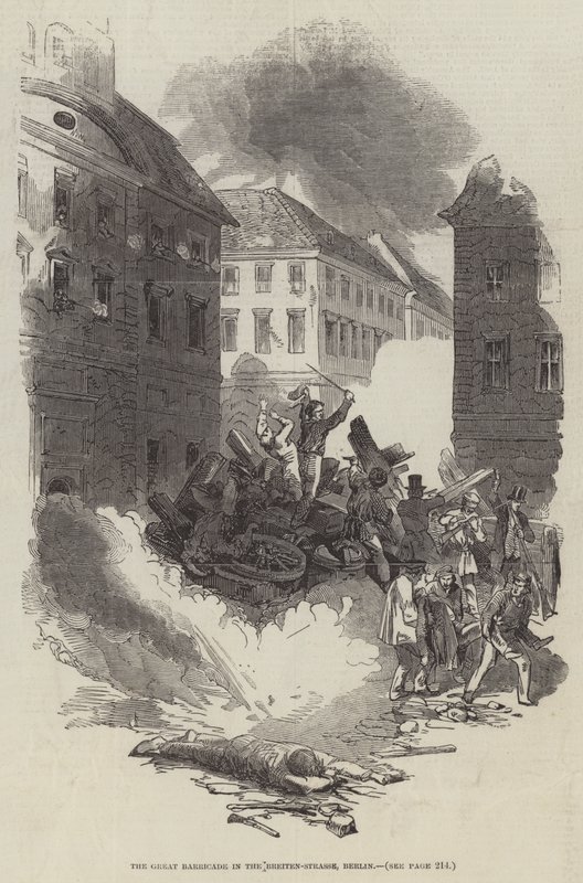 La grande barricata nella Breiten-Strasse, Berlino da English School