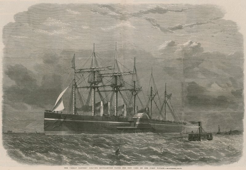 Il Great Eastern lascia le acque di Southampton per New York nel suo primo viaggio da English School