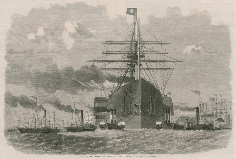 Il Great Eastern che gira il punto opposto a Blackwall da English School