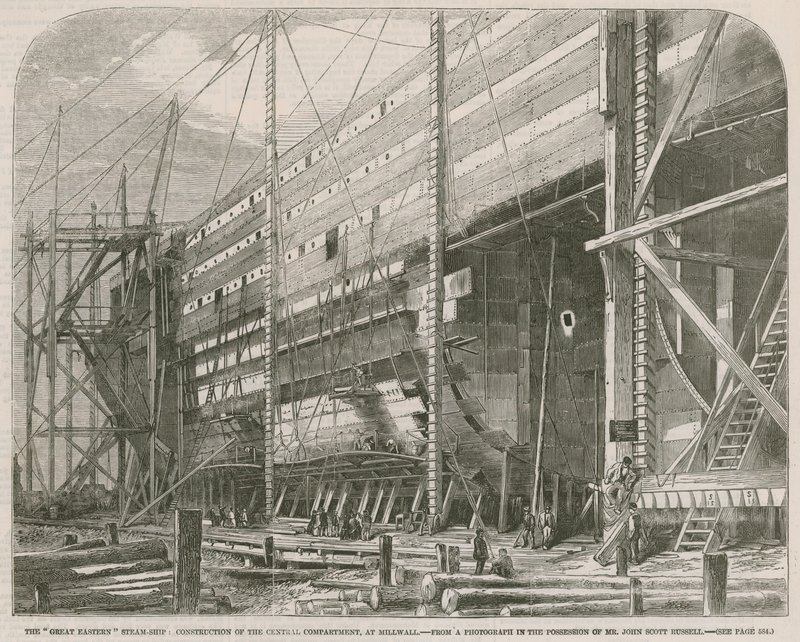 Il piroscafo Great Eastern; Costruzione del compartimento centrale a Millwall da English School