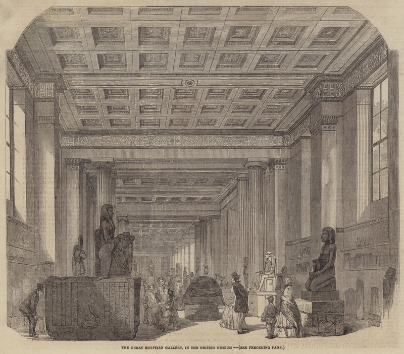 La Grande Galleria Egiziana, nel British Museum da English School