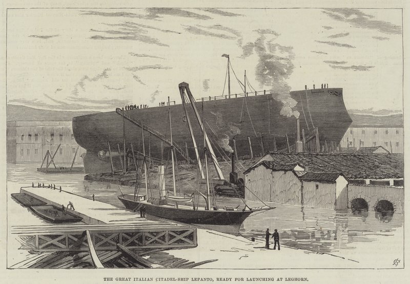 La grande cittadella italiana Lepanto, pronta per il varo a Livorno da English School