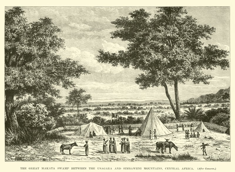 La Grande Palude di Makata tra le Montagne di Usagara e Simbaweni, Africa Centrale da English School