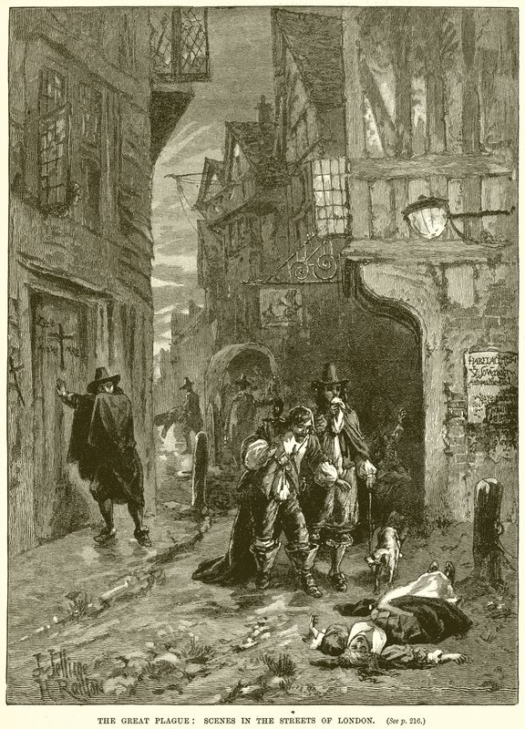 La Grande Peste: Scene nelle Strade di Londra da English School