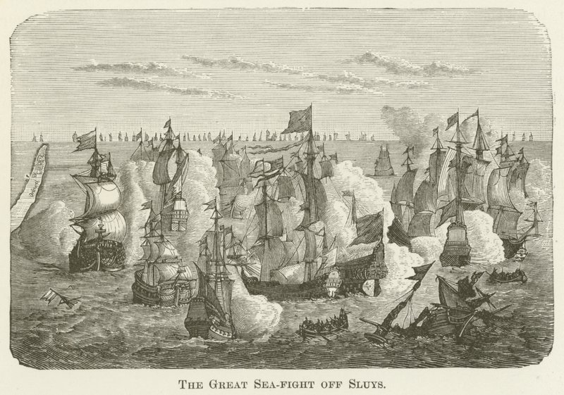 La grande battaglia navale di Sluys da English School